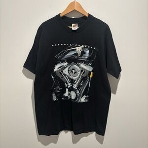 Vintage Asphalt Cowboys Biker Graphic T-Shirt Size XL Black